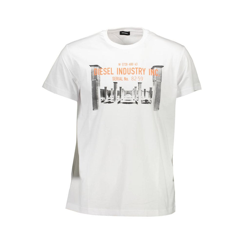 White Cotton Men T-Shirt Diesel