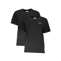 Black Cotton Women T-Shirt Fila