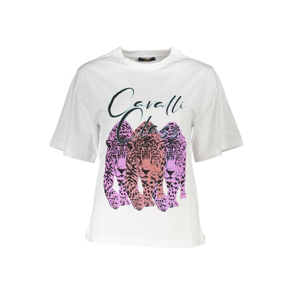 White Cotton Women T-Shirt Cavalli Class