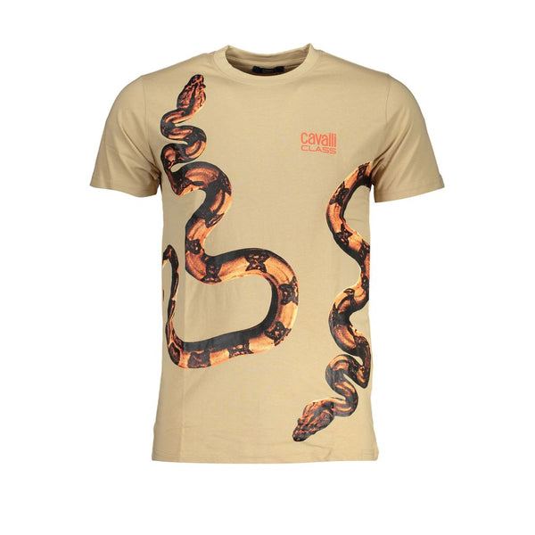 Beige Cotton T-Shirt Cavalli Class