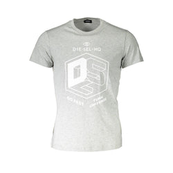 Gray Cotton Men T-Shirt Diesel