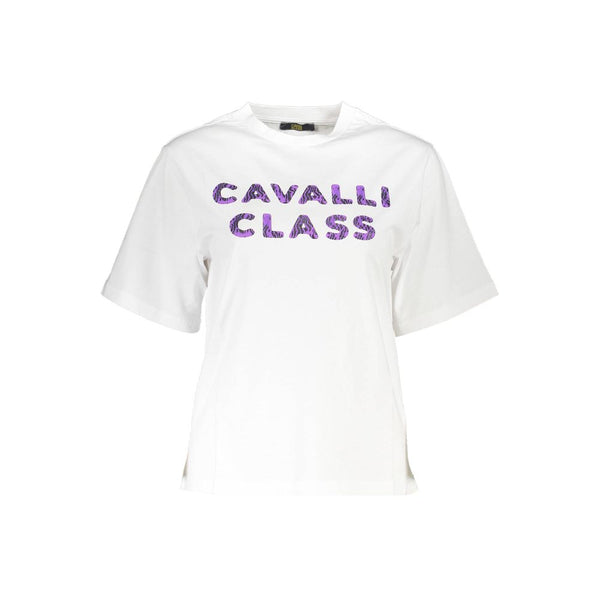 White Cotton Women T-Shirt Cavalli Class