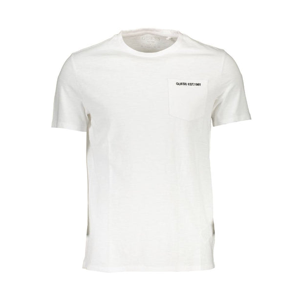 White Cotton Men T-Shirt Guess Jeans