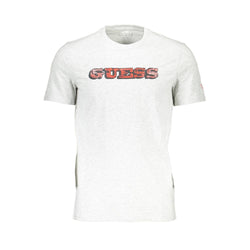 Gray Cotton Men T-Shirt Guess Jeans