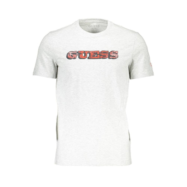 Gray Cotton Men T-Shirt Guess Jeans