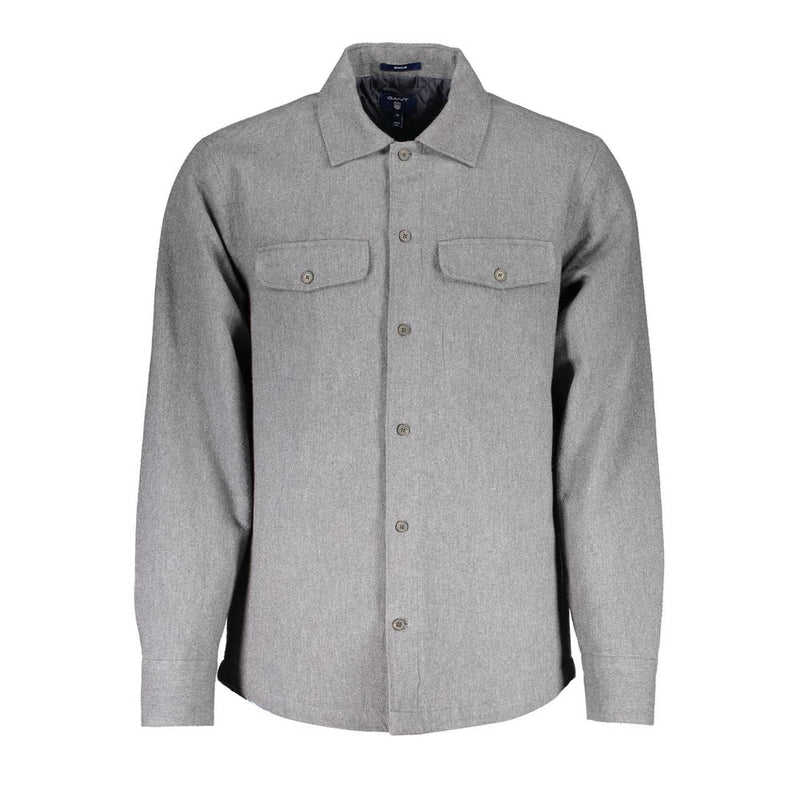 Gray Cotton Men Shirt Gant