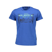 Blue Cotton Men T-Shirt Diesel