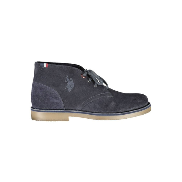 Blue Leather Men Ankle Boot U.S. POLO ASSN.