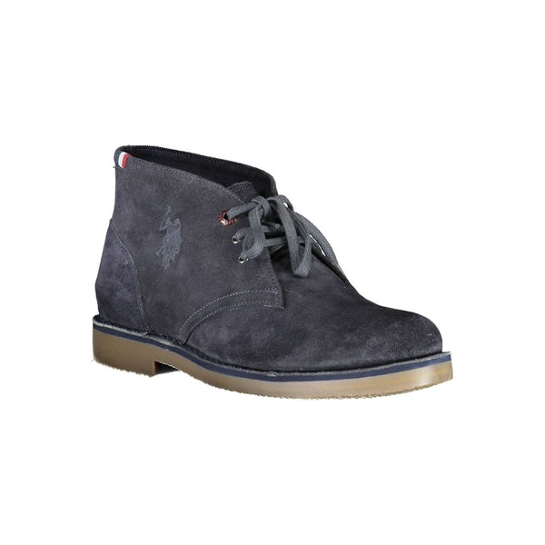 Blue Leather Men Ankle Boot U.S. POLO ASSN.