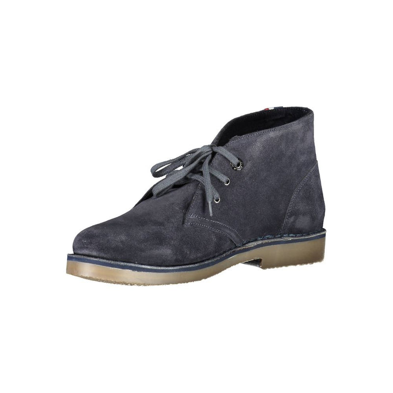 Blue Leather Men Ankle Boot U.S. POLO ASSN.