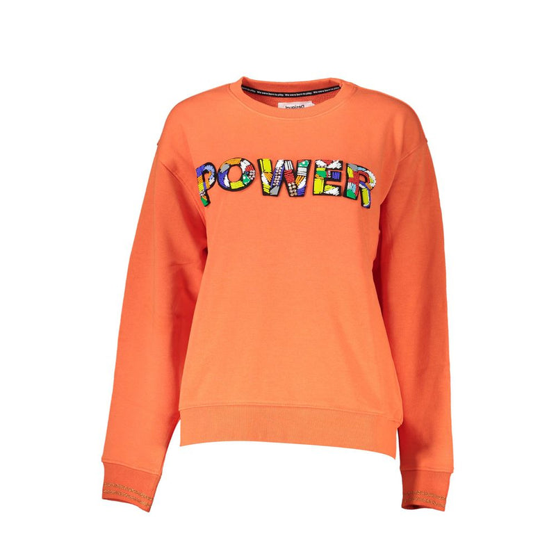 Orange Cotton Women Sweater Desigual