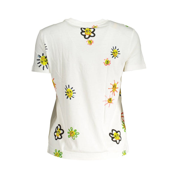 White Cotton Women T-Shirt Desigual