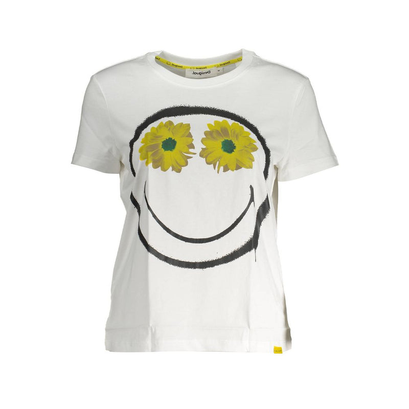 White Cotton Women Top Desigual