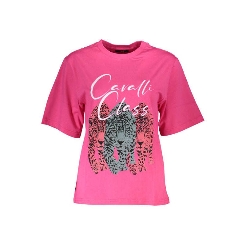 Pink Cotton Women T-Shirt Cavalli Class