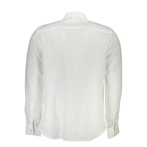 Elegant White Linen Long-Sleeved Shirt North Sails