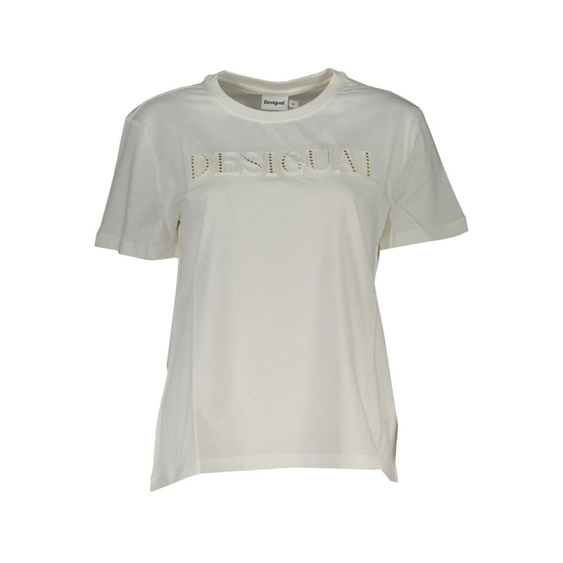 White Cotton Tops & T-Shirt Desigual