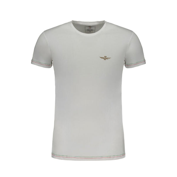 White Cotton T-Shirt Aeronautica Militare