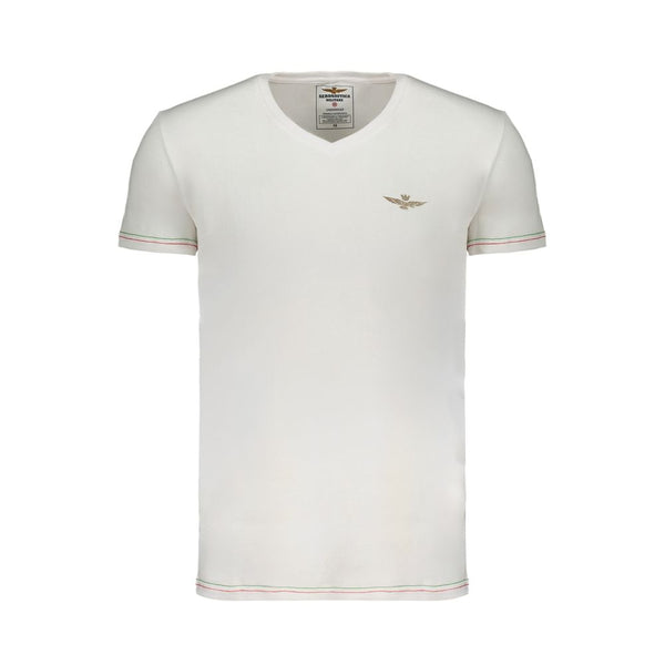 White Cotton T-Shirt Aeronautica Militare