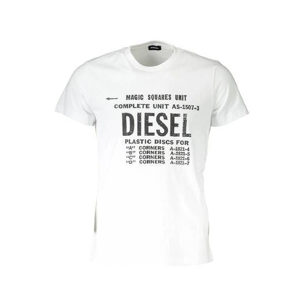 White Cotton Men T-Shirt Diesel