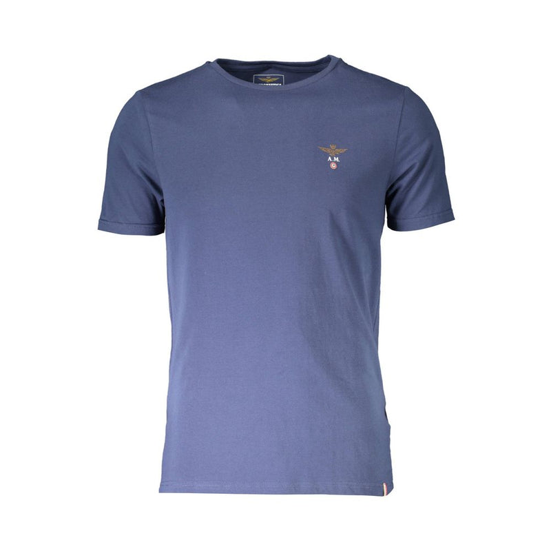 Blue Cotton T-Shirt Aeronautica Militare