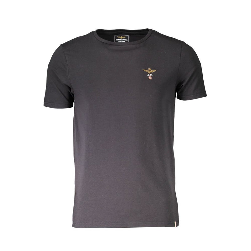 Black Cotton T-Shirt Aeronautica Militare