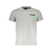 Gray Cotton Men T-Shirt Plein Sport