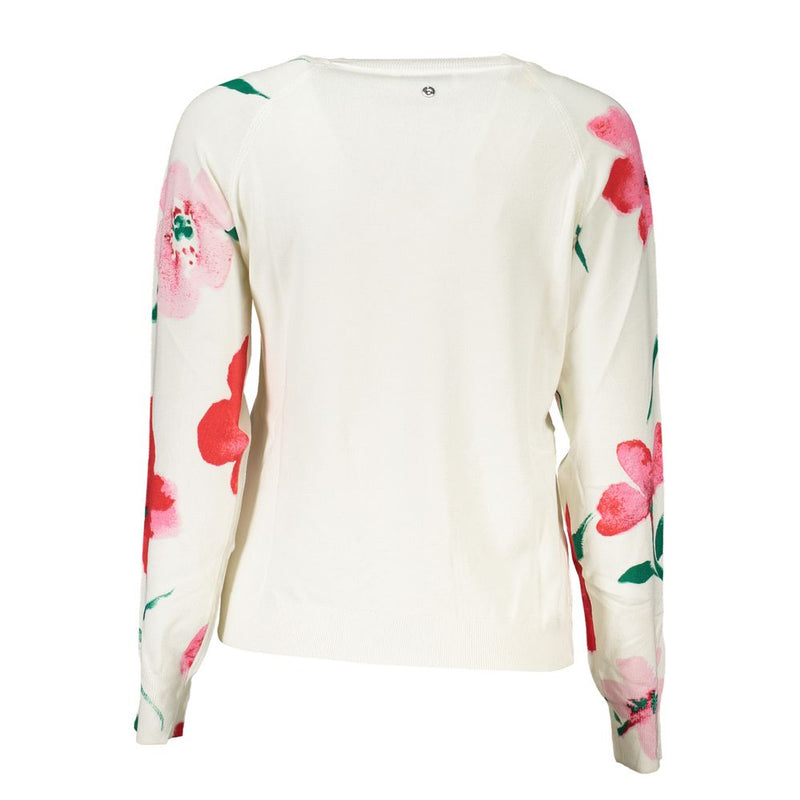 Elegant Crew Neck Sweater with Contrast Details Desigual