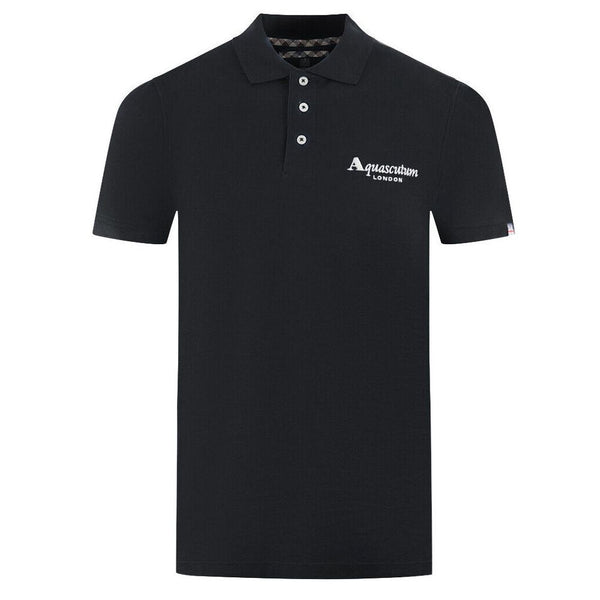 Elegant Contrast Logo Cotton Polo Shirt Aquascutum