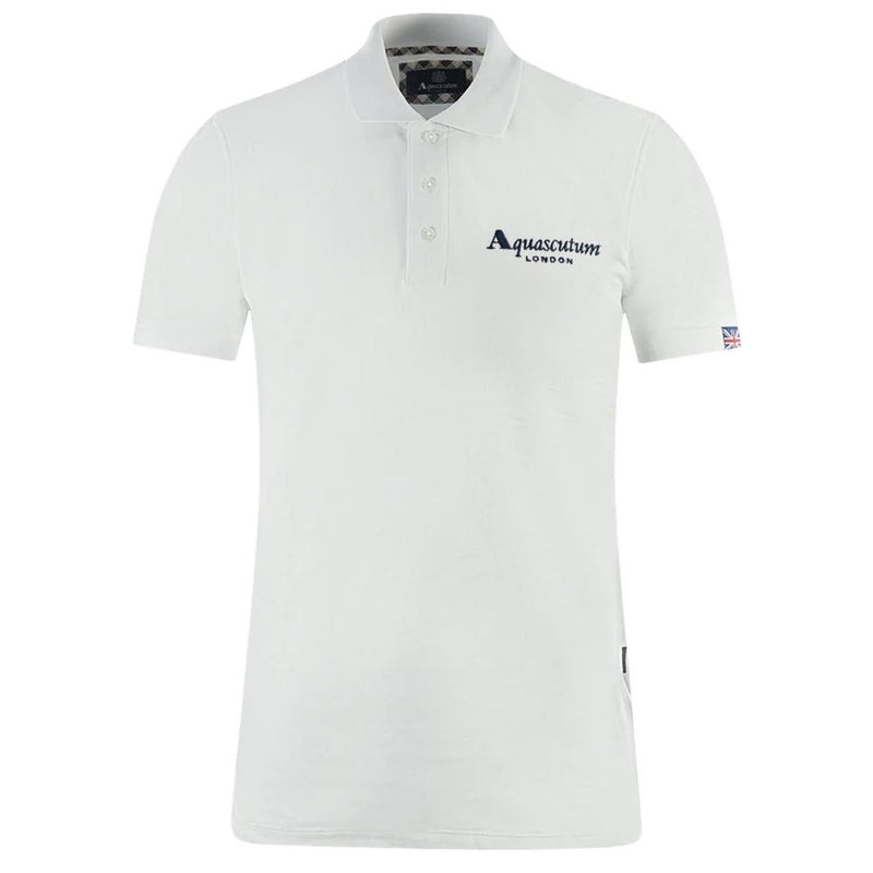 Elegant White Cotton Polo Shirt Aquascutum