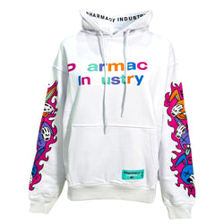 Chic Cotton Hoodie with Graphic Sleeve Prints Pharmacy Industry