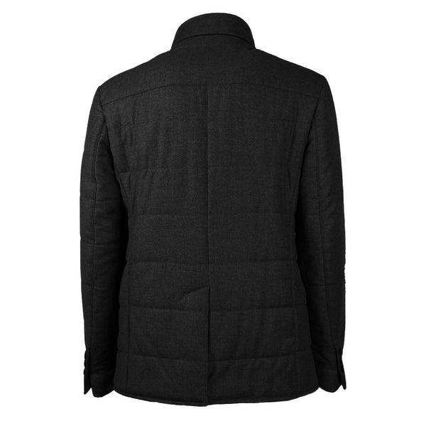 Elegant Wool-Cashmere Men's Coat Made in Italy