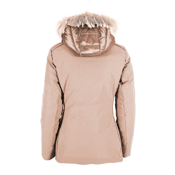 Beige Polyamide Women Jacket Yes Zee