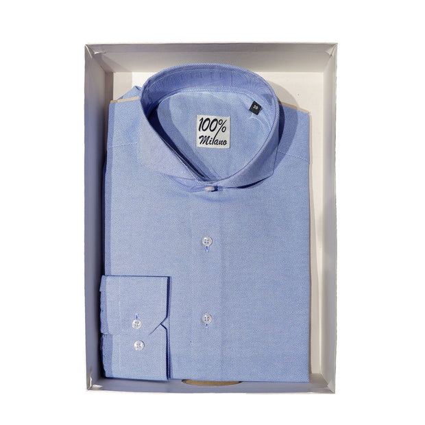 Elegant Light Blue Oxford Shirt Made in Italy