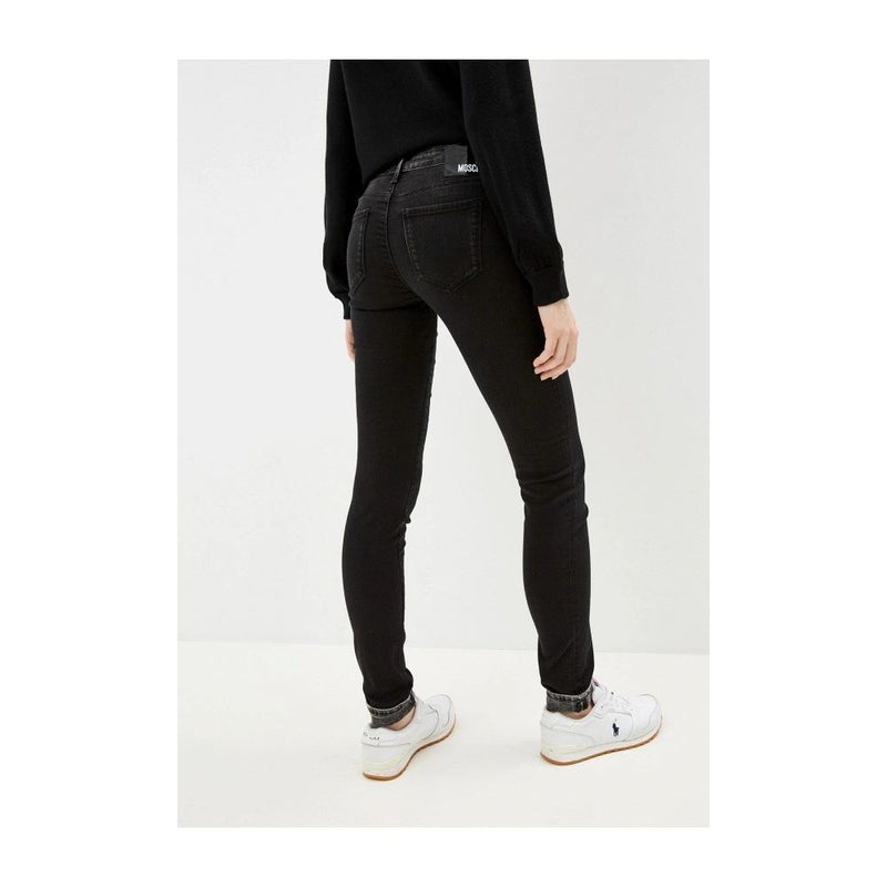 Black Cotton Women Jeans Love Moschino