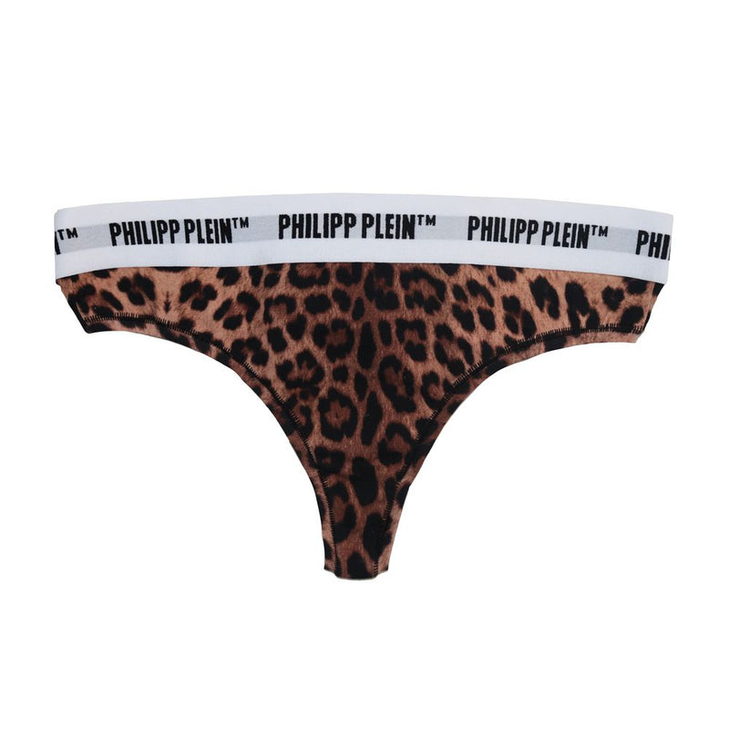 Brown Cotton Women Thong Philipp Plein