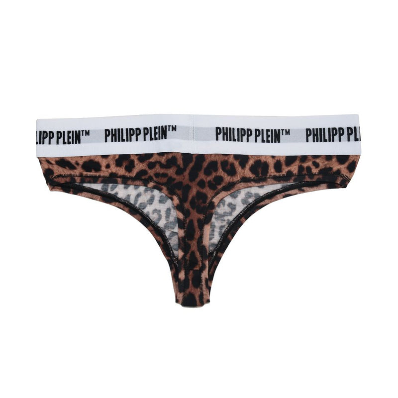 Brown Cotton Women Thong Philipp Plein