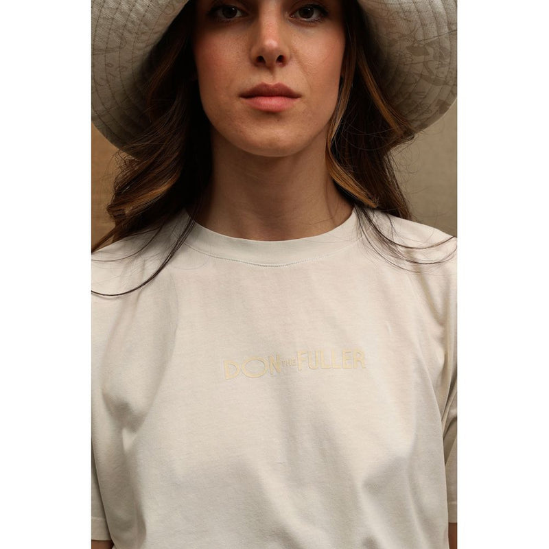 White Cotton Women T-Shirt Don The Fuller