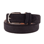 Elegant Quad of Suede Calfskin Belts Made in Italy