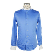 Elegant Contrast Collar Cotton Shirt Made in Italy