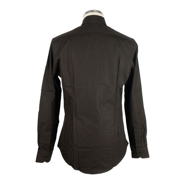 Sleek Milano Cotton Men's Shirt in Black Made in Italy