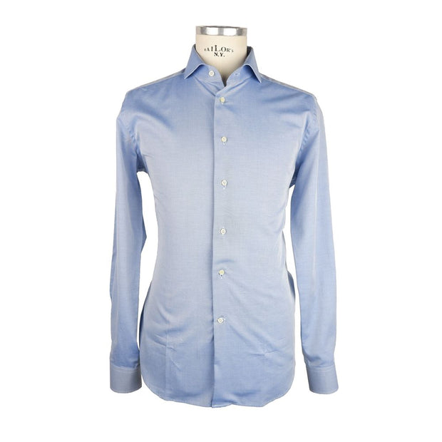 Elegant Light Blue Milano Shirt Made in Italy