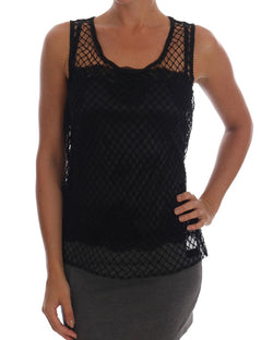 Elegant Black Lace Sleeveless Cami Blouse Dolce & Gabbana