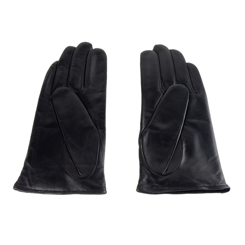 Elegant Black and Blue Lambskin Gloves Cavalli Class