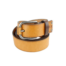 Chic Unisex Leather Belt in Vibrant Yellow La Martina