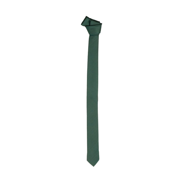 Elegant Green Silk Slim Tie Emilio Romanelli