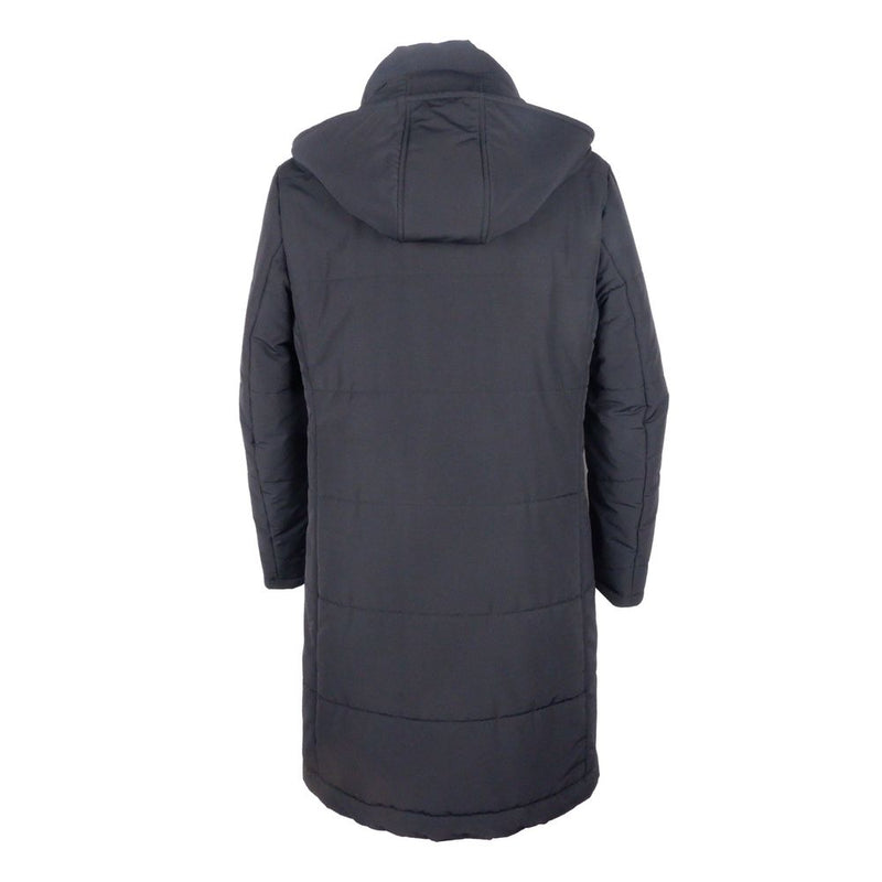 Black Wool Men Raincoat Made in Italy