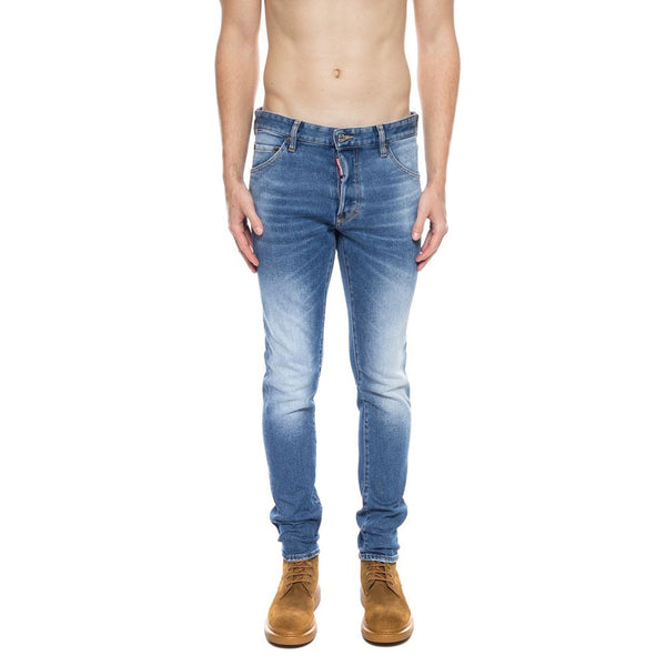 Blue Cotton Men's Distressed Jean Dsquared²