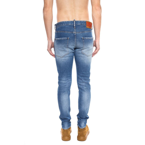 Blue Cotton Men's Distressed Jean Dsquared²