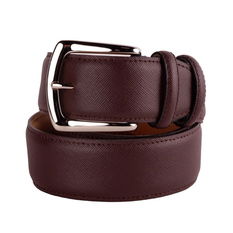 Elegant Saffiano Calfskin Leather Belt Made in Italy