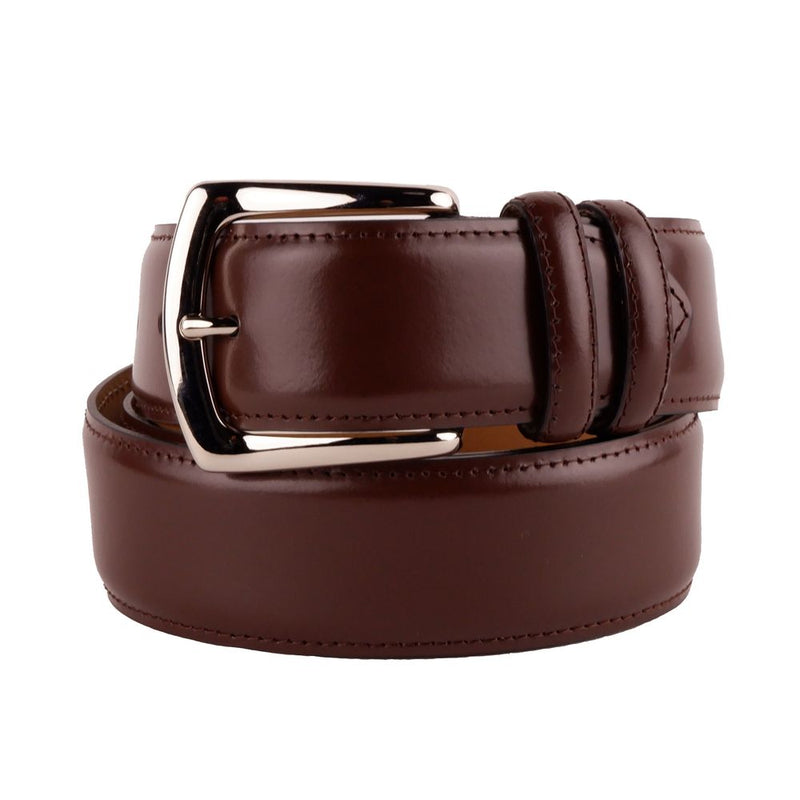 Elegant Smooth Brown Calfskin Belt Made in Italy